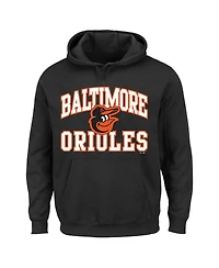'47 Brand Men's Black Baltimore Orioles Big Tall Velocity Fleece Pullover Hoodie