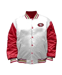 Mitchell & Ness Women's White San Francisco 49ers Plus Full-Snap Satin Jacket