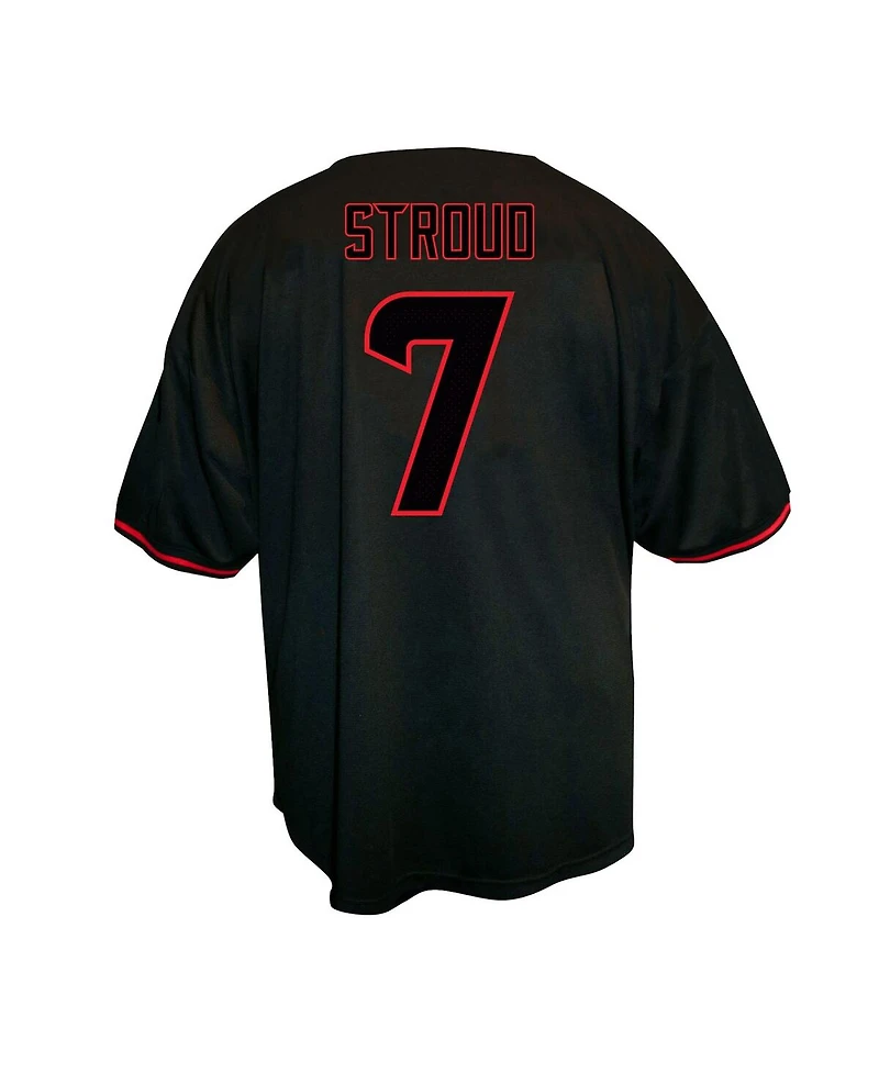 Fanatics Men's C.j. Stroud Black Houston Texans Big Tall Baseball Button-Up Shirt