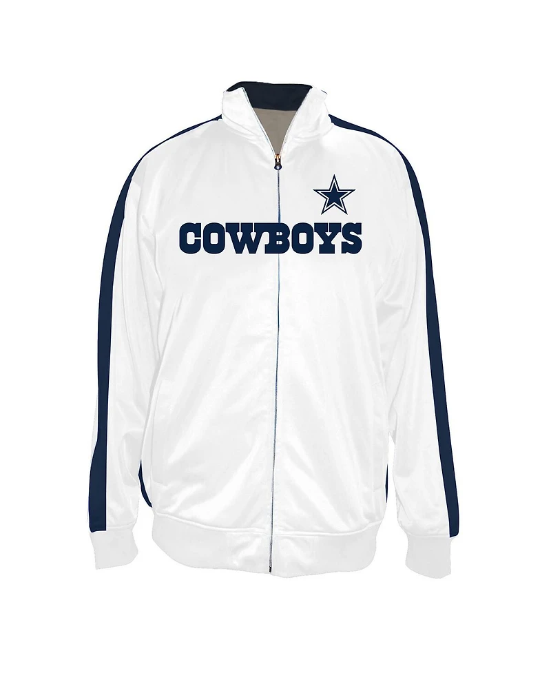 Fanatics Men's White Dallas Cowboys Big Tall Tricot Full-Zip Track Jacket