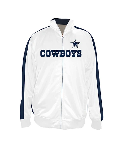 Fanatics Men's White Dallas Cowboys Big Tall Tricot Full-Zip Track Jacket
