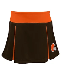 Outerstuff Girls Preschool 2-Piece Brown Cleveland Browns Spirit Cheerleader Set with Bloomers