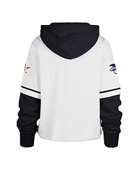 '47 Brand Women's White Houston Astros Trifecta Shortstop Cropped Pullover Hoodie