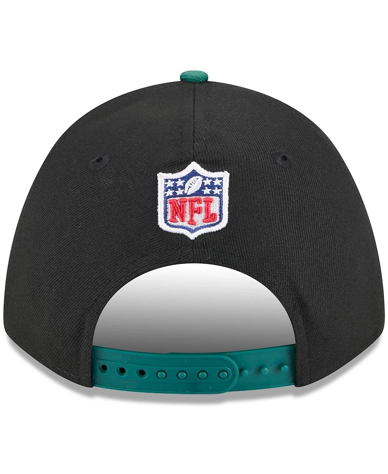 New Era Big Boys and Girls Black/Green New York Jets 2025 Nfl Draft 9FORTY A-Frame M-Crown Adjustable Hat