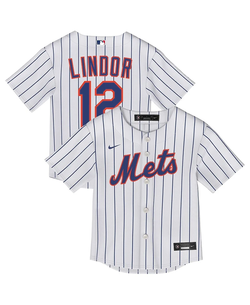 Nike Baby Boys and Girls Francisco Lindor White New York Mets Home Replica Jersey