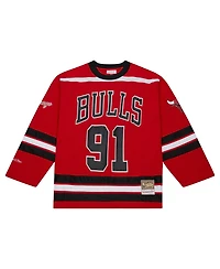 Mitchell & Ness Men's and Women's Dennis Rodman Red Chicago Bulls Maxxed Out Fashion Hockey Jersey