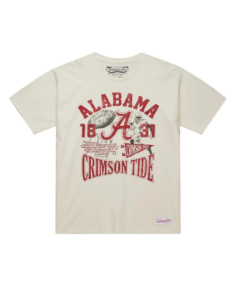 Mitchell & Ness Men's Cream Alabama Crimson Tide Heritage Scholar T-Shirt