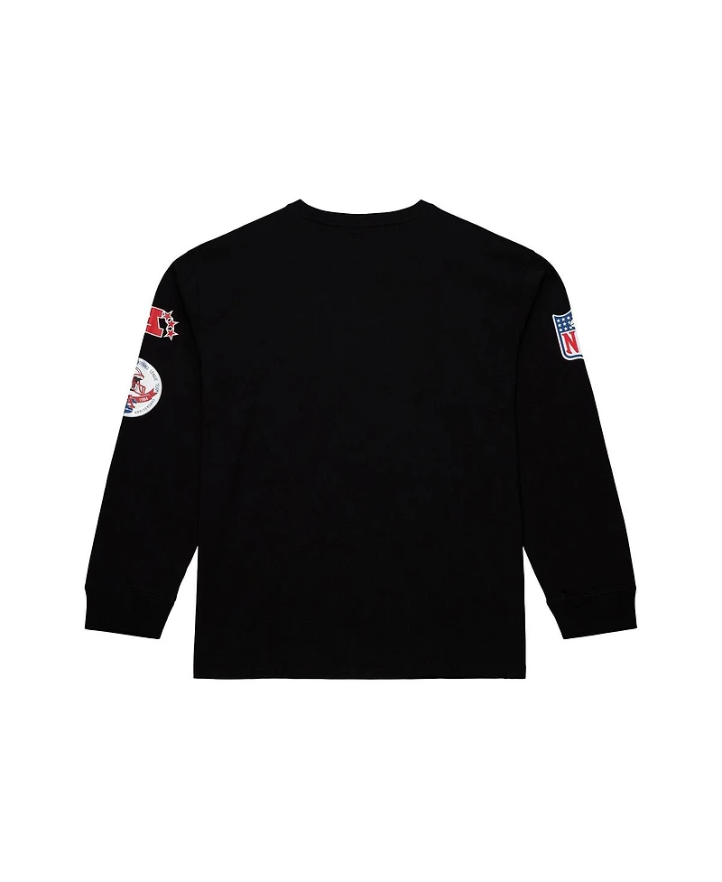 Mitchell & Ness Men's Black Tennessee Oilers Training Camp Vintage Logos Long Sleeve T-Shirt