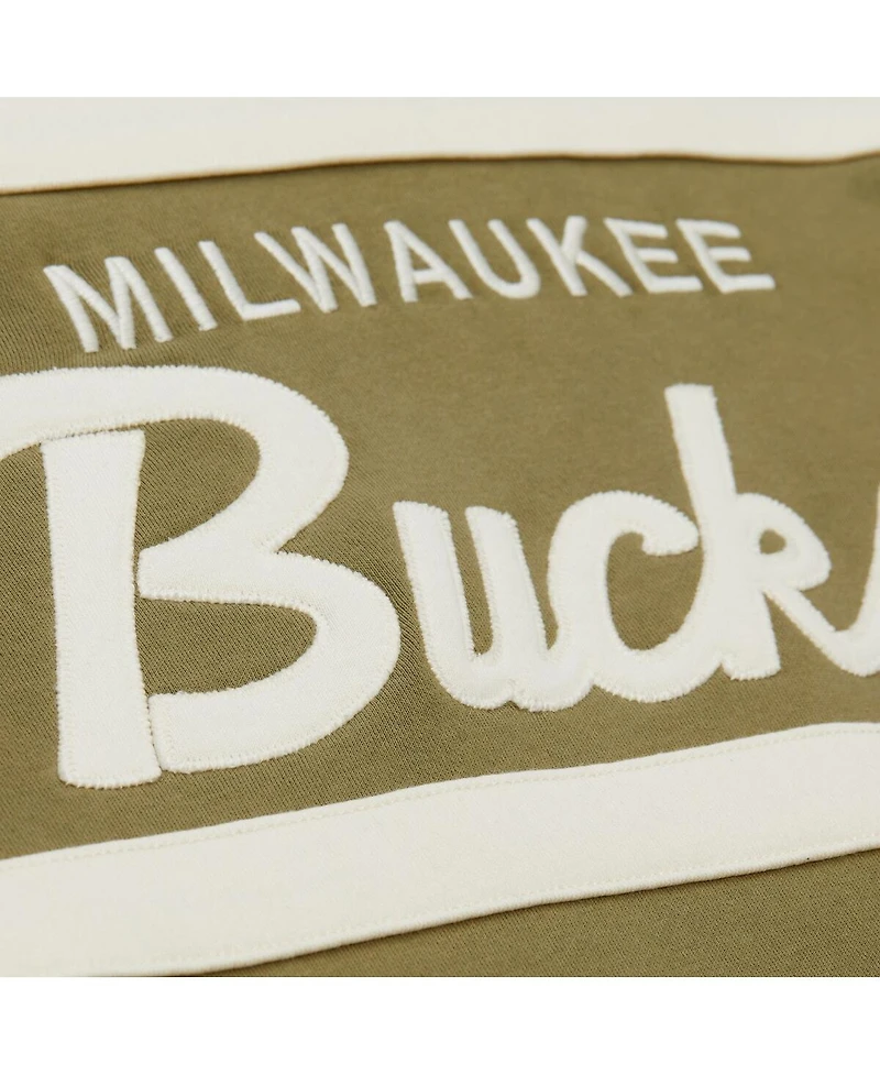 Mitchell & Ness Men's Olive Milwaukee Bucks Double Clutch Head Coach Hoodie