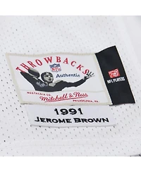 Mitchell & Ness Men's Jerome Brown White Philadelphia Eagles 1991 Authentic Throwback Retired Player Jersey