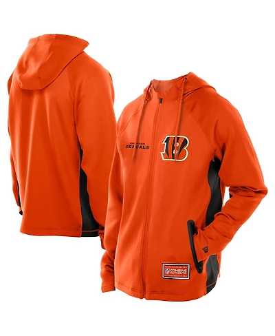 New Era Men's Orange Cincinnati Bengals Combine Authentic Raglan Scuba Full-Zip Hoodie