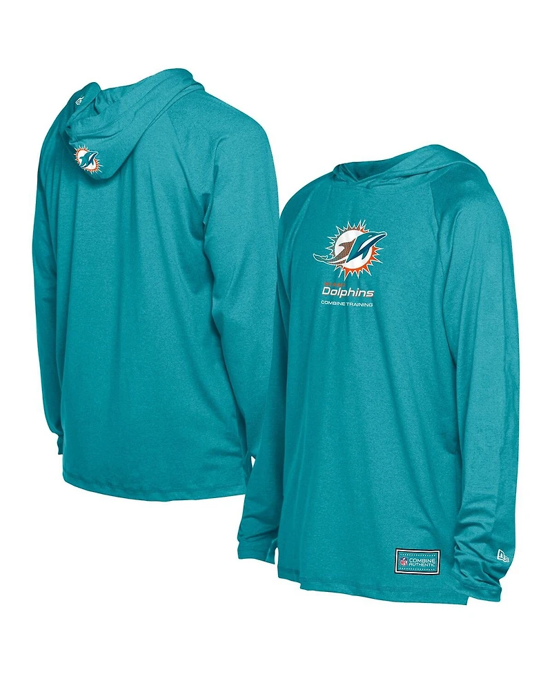 New Era Men's Aqua Miami Dolphins Functional Fandom Hoodie