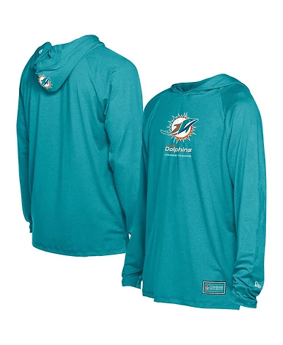New Era Men's Aqua Miami Dolphins Functional Fandom Hoodie