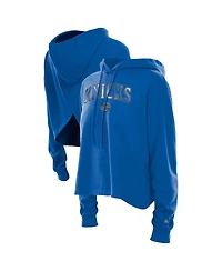 New Era Women's Blue New York Knicks Glam Game Open Back Hoodie