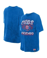 New Era Women's Blue Chicago Cubs Mineral Wash Oversized T-Shirt