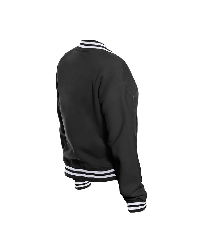 New Era Women's Black Orleans Saints Throwback Fleece Full-Snap Jacket