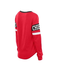 New Era Women's Red Kansas City Chiefs Throwback Lace-Up Long-Sleeve T-Shirt