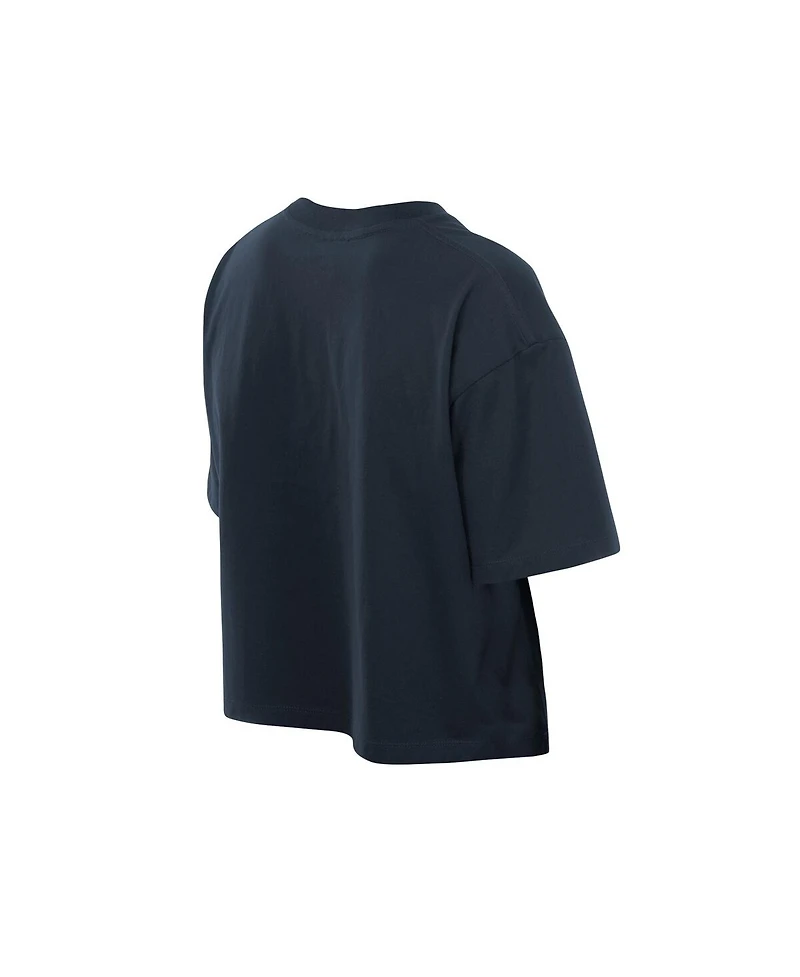 New Era Women's Navy York Yankees Boxy Foil Logo T-Shirt