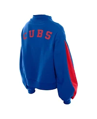 New Era Women's Royal Chicago Cubs Mock Neck Balloon Sleeve Sweatshirt