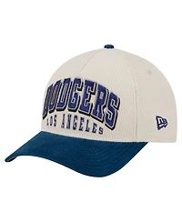 New Era Men's Cream/Royal Los Angeles Dodgers Sided Corduroy 9FORTY A-Frame Adjustable Hat