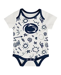 Outerstuff Baby Boys and Girls 3-Pack Penn State Nittany Lions All Day Play Bodysuit Set