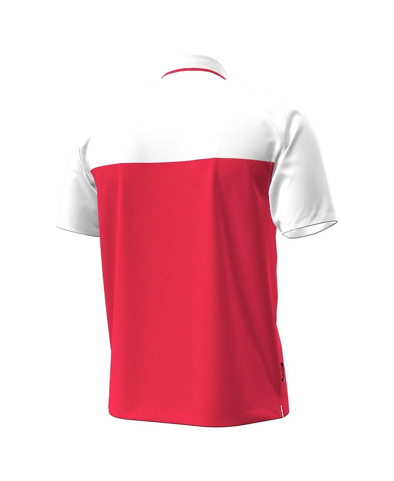 Under Armour Men's Red/White Utah Utes Green Blocked Polo Shirt