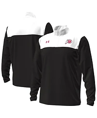 Under Armour Men's Black/White Utah Utes Green Blocked Quarter-Zip Pullover Sweatshirt