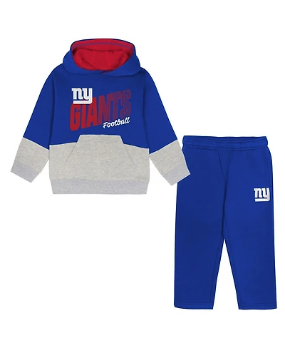 Outerstuff Toddler 2-Piece Royal New York Giants Lineman Fleece Hoodie and Pants Set