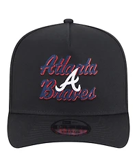 New Era Men's Black Atlanta Braves Chainstitch 9FIFTY A-Frame Snapback Hat