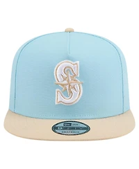 New Era Men's Light Blue/Light Beige Seattle Mariners Color Pack A-Frame 9FIFTY Snapback Hat
