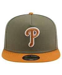 New Era Men's Olive/Brown Philadelphia Phillies Color Pack A-Frame 9FIFTY Snapback Hat