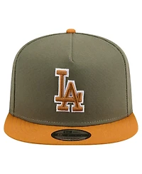 New Era Men's Olive/Brown Los Angeles Dodgers Color Pack A-Frame 9FIFTY Snapback Hat