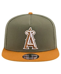 New Era Men's Olive/Brown Los Angeles Angels Color Pack A-Frame 9FIFTY Snapback Hat