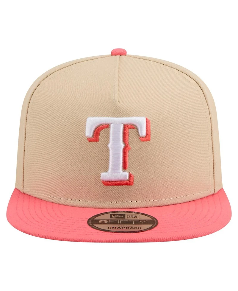 New Era Men's Light /Light Beige Texas Rangers Color Pack A-Frame 9FIFTY Snapback Hat