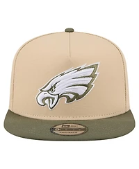 New Era Men's Khaki/Olive Philadelphia Eagles Color Pack A-Frame 9FIFTY Snapback Hat