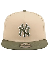 New Era Men's Light Beige/Olive New York Yankees Color Pack A-Frame 9FIFTY Snapback Hat