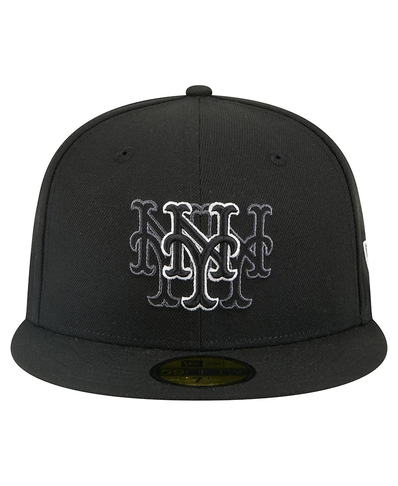 New Era Men's Black New York Mets Tri-Hit 59FIFTY Fitted Hat