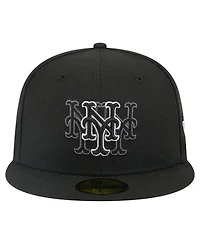 New Era Men's Black New York Mets Tri-Hit 59FIFTY Fitted Hat