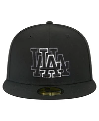 New Era Men's Black Los Angeles Dodgers Tri-Hit 59FIFTY Fitted Hat