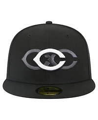 New Era Men's Black Cincinnati Reds Tri-Hit 59FIFTY Fitted Hat