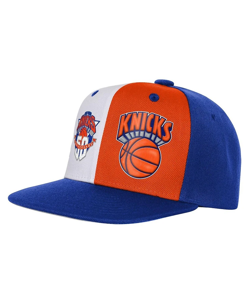 Mitchell & Ness Big Boys and Girls Blue New York Knicks 50th Anniversary Duo Front Snapback Hat