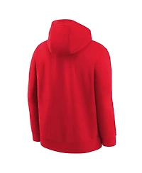 Nike Big Boys and Girls Red Houston Rockets 2025/26 Club Fleece Practice Hoodie