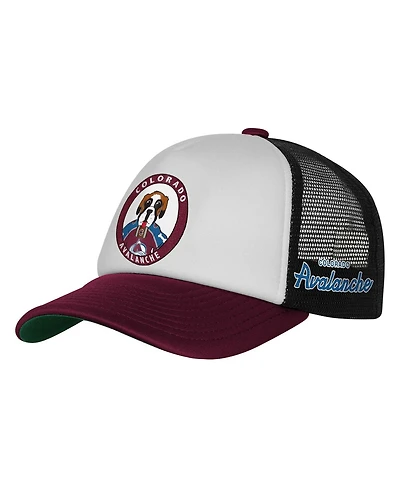 Mitchell & Ness Big Boys and Girls White Colorado Avalanche Mascot Adjustable Trucker Hat