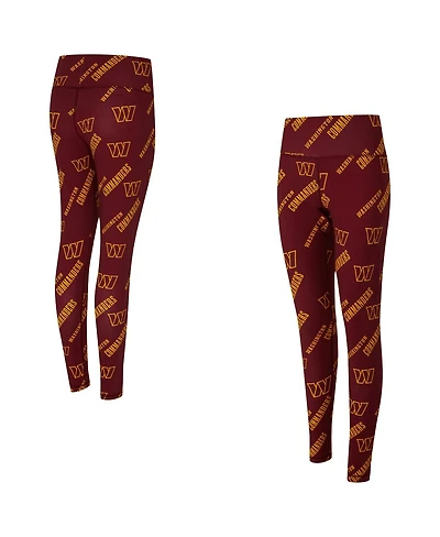 Concepts Sport Women's Burgundy Washington Commanders Mosaic Allover Print Leggings