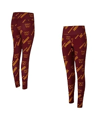 Concepts Sport Women's Burgundy Washington Commanders Mosaic Allover Print Leggings