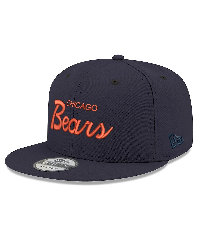 New Era Men's Navy Chicago Bears Script 9FIFTY Snapback Hat