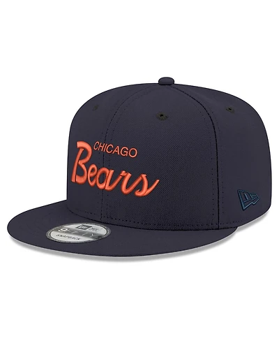 New Era Men's Navy Chicago Bears Script 9FIFTY Snapback Hat