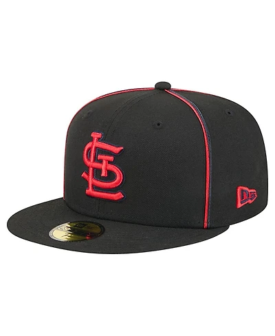 New Era Men's Black St. Louis Cardinals Soutache 59FIFTY Fitted Hat