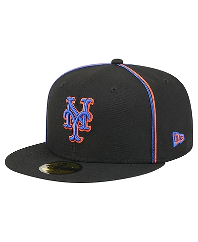 New Era Men's Black York Mets Soutache 59FIFTY Fitted Hat