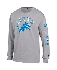 Champion Men's Heather Gray Detroit Lions Seal Long Sleeve T-Shirt
